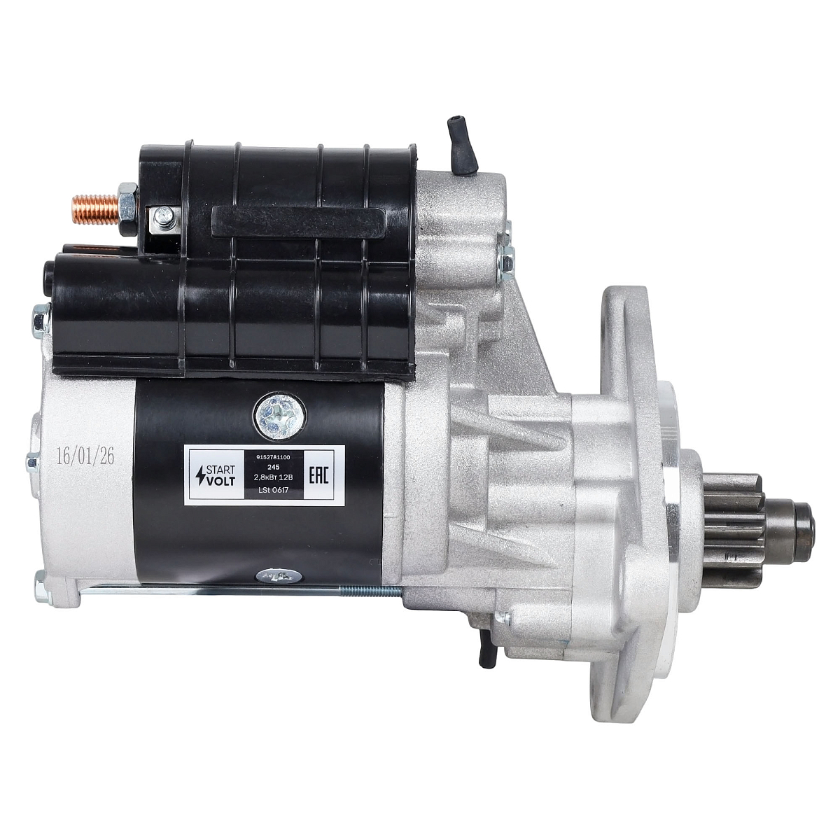 Стартер для спецтехники МТЗ-80/82 взамен ПД-10 (с пластиной) 12В 2,8кВт