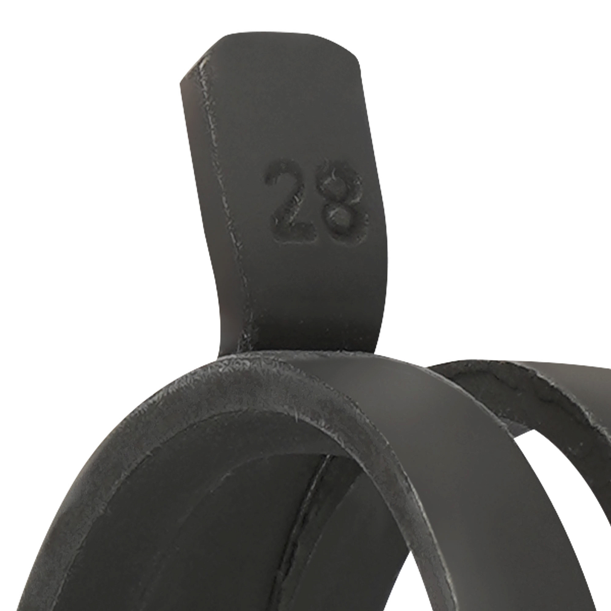 Хомут пружинный 28 (26,1-30,2/12мм), мин.27мм, самозажимной, хром-цинк(dacromet),черный