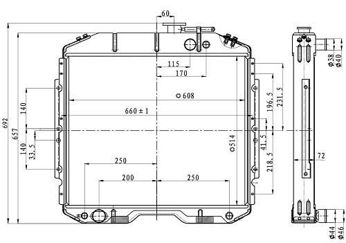 Радиатор охлаждения для автомобилей ГАЗ 53