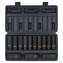 Набор головок ударных 1/2"DR L=78мм, 13пр. (10-24мм) пласт.кейс