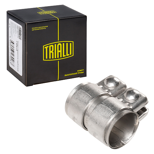 Хомут глушителя трубчатый с муфтой D=45 мм L=80 мм (нержавеющая сталь 304 SS)