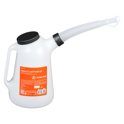Емкость (лейка) мерная PRO 5л пластиковая для масла и тех. жидк., резьб. крышка