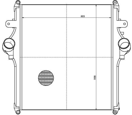 ОНВ (радиатор интеркулера) для а/м КАМАЗ 54901 (с дв. 910) сердц. 956мм