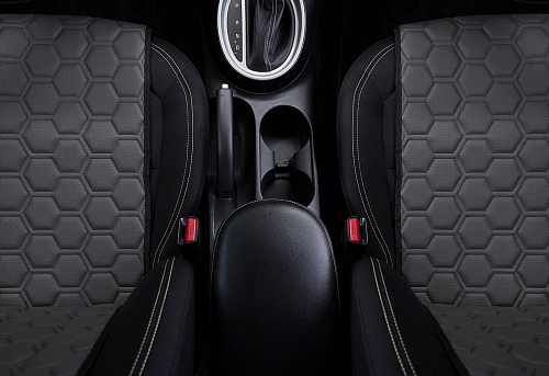 Накидки "Алькантара", передние (2 шт.), экокожа с перфорацией, серые