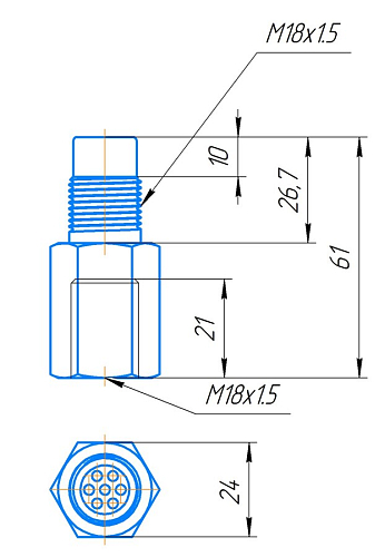 Эмулятор (обманка) датчика кислорода с керамическим мини катализатором, прямой