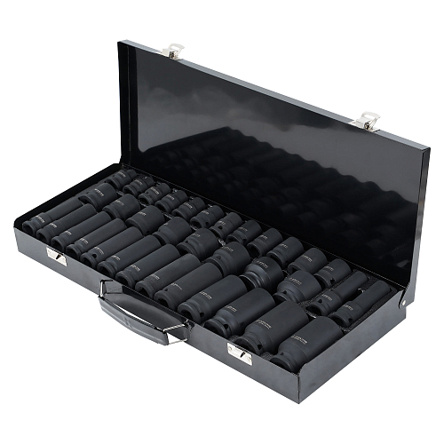 Набор головок ударных 1/2"DR L=78мм и L=38мм, 35пр. (8-32мм) металл.кейс