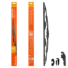 Щетка стеклоочистителя 500 мм (20") каркасная, 3 адаптера