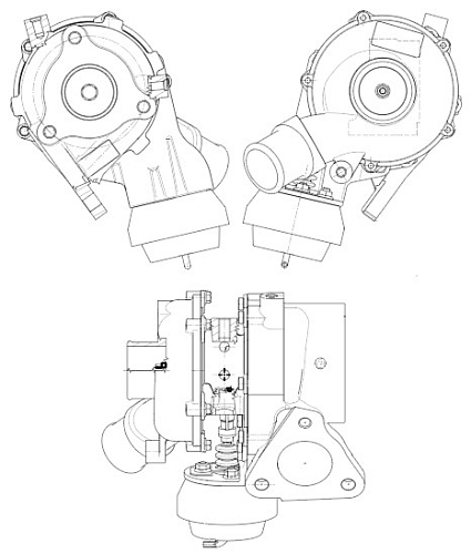 Турбокомпрессор для а/м Mitsubishi L200 (05-)/Pajero Sport (08-) 2.5D [4D56-HP]