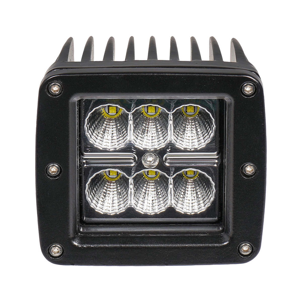 Фара светодиодная квадратная, 6LED, ближний свет, 18Вт, 82х75х75мм, 12/24В, PLUS