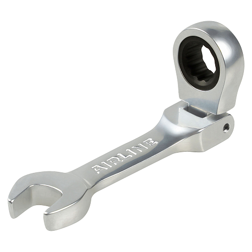 Ключ комбинированный трещоточный шарнирный короткий 10мм PRO, пласт.подвес