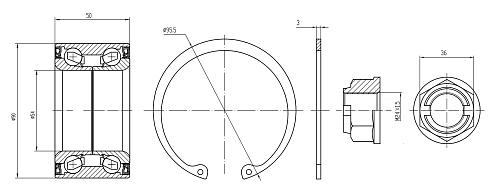 Ремкомплект ступицы задней для автомобиля Mercedes-Benz ML W164 (05-)/GL (06-)