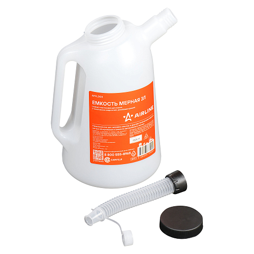 Емкость (лейка) мерная PRO 3л пластиковая для масла и тех. жидк., резьб. крышка