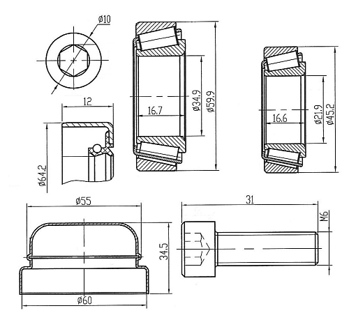 Ремонтный комплект ступицы передней для автомобиля Mercedes E (W210) (95-)