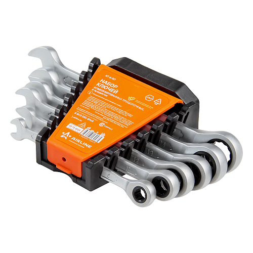 Набор ключей комбинированных трещоточных PRO 6пр. (8-17мм) холдер