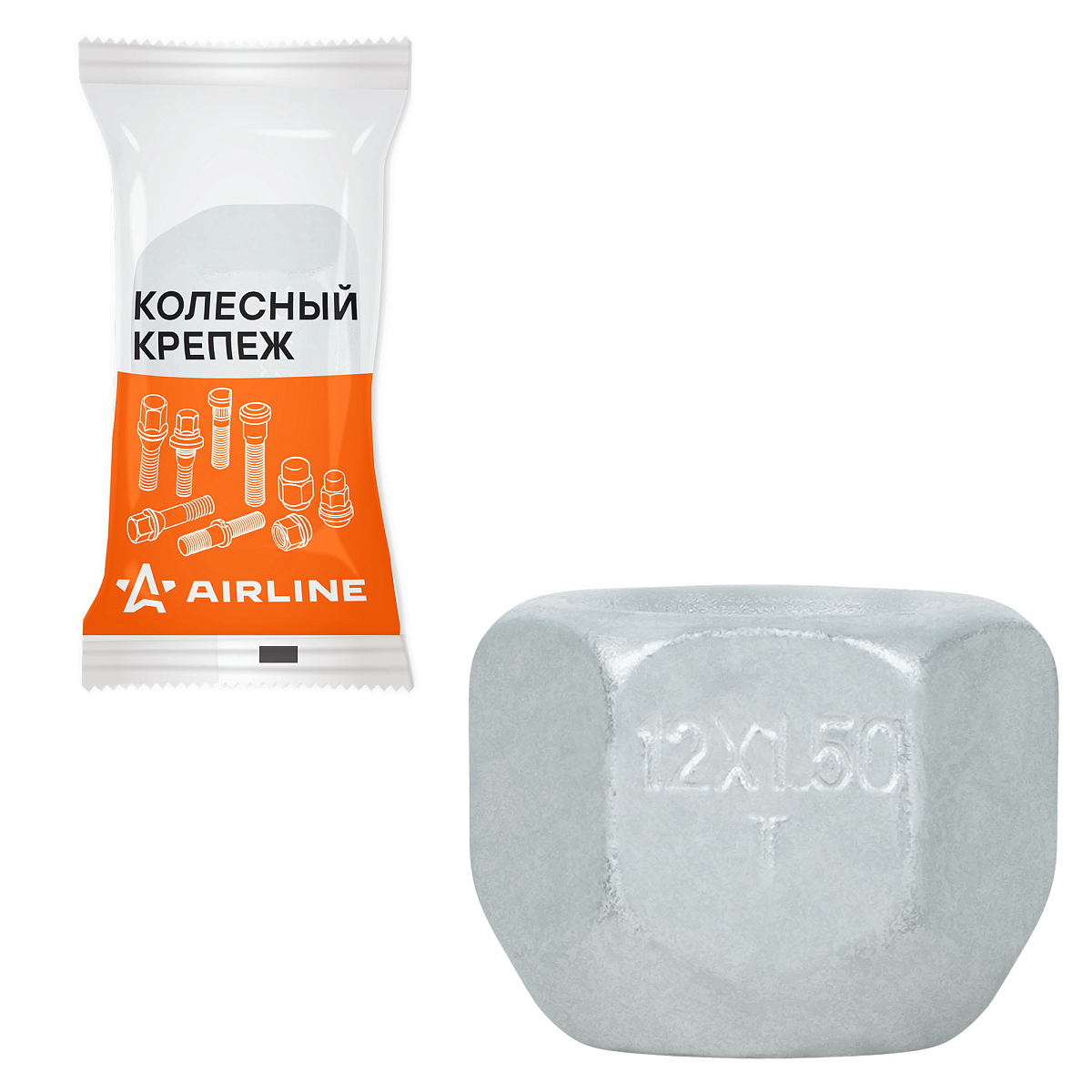 Гайка колесная M12x1,5x16, конус, ключ 19, открытая, дакромет, 1 шт для Ford/Volvo