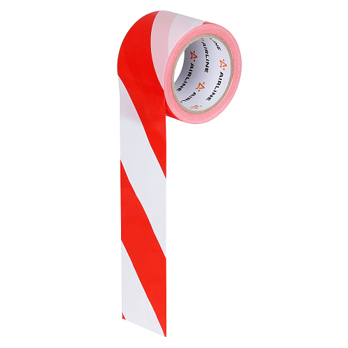 Лента сигнальная оградительная 75мм*100м, 30мкм, цвет красный/белый