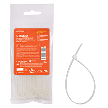 Стяжки (хомуты) кабельные 2,5*100 мм, пластиковые, белые, 100 шт.