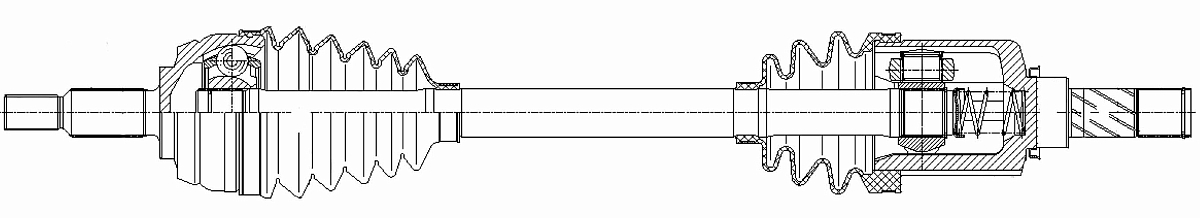 Привод передний левый для автомобилей Renault Duster (10-)/(21-) 1.6i 6MT 4WD