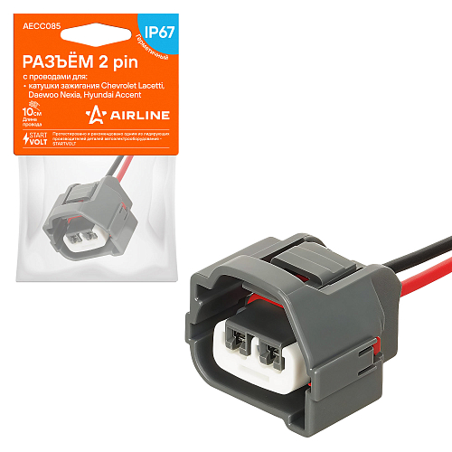 Разъём 2 pin с проводами для катушки зажигания Chevrolet, Daewoo, Hyundai