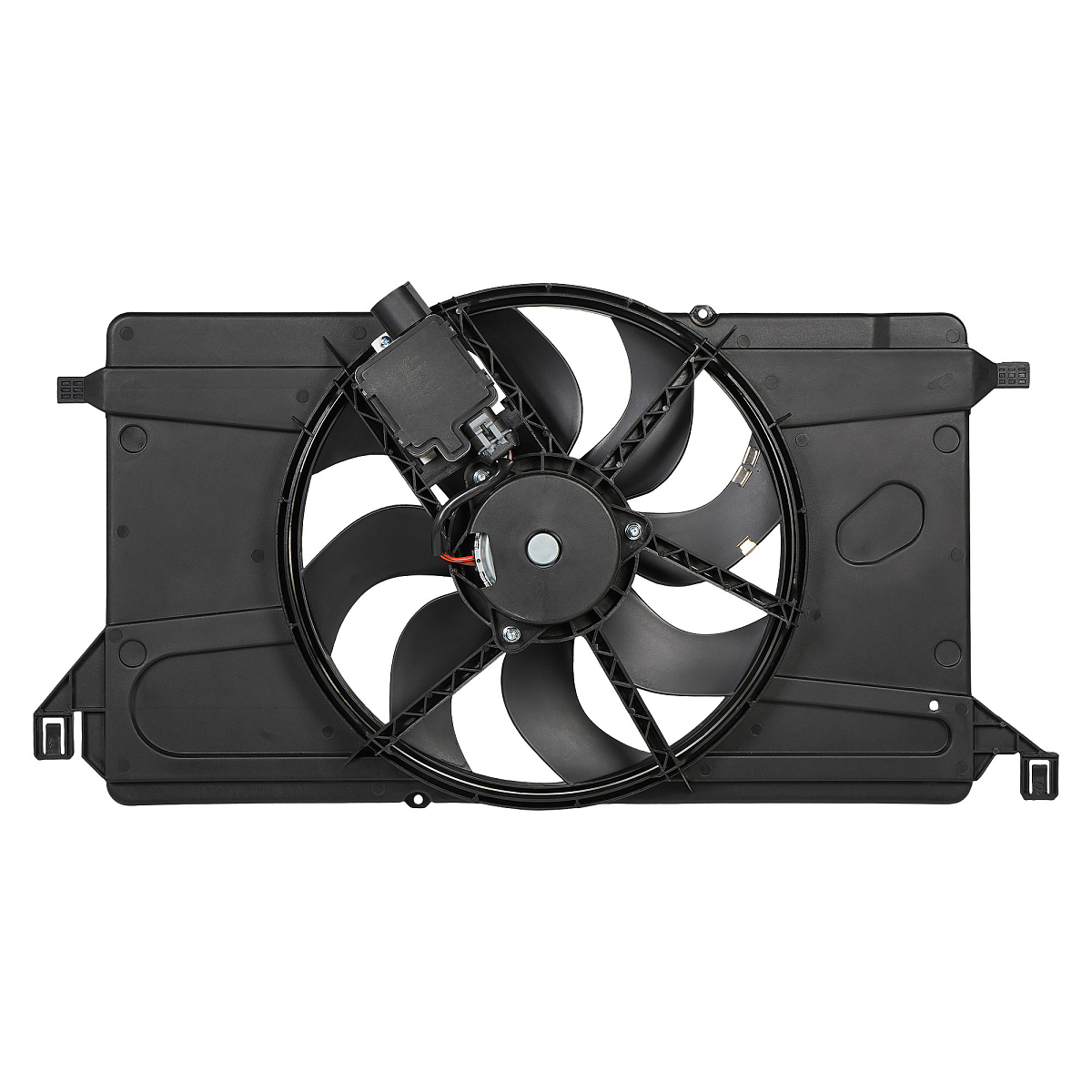 Электровентилятор охлаждения для автомобилей Ford Focus II (03-) 1.4i/1.6i (с кожухом и модул. упр.)