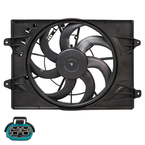 Электровентилятор охлаждения для автомобилей Chery Tiggo 8 Pro (21-)/Exeed LX (22-) 1.6T/2.0T (с кожухом)