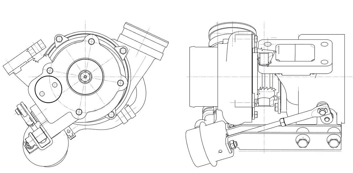 Турбокомпрессор для а/м ПАЗ Вектор Next с дв. ЯМЗ-53423-35 (E-5) (ТКР 50.09.16)