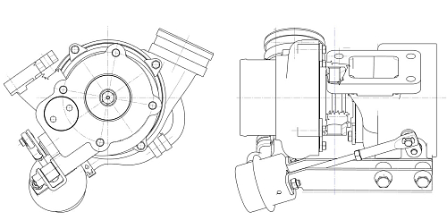 Турбокомпрессор для а/м ПАЗ Вектор Next с дв. ЯМЗ-53423-35 (E-5) (ТКР 50.09.16)