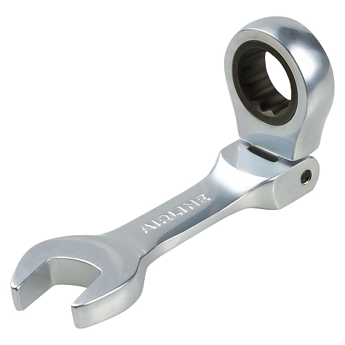 Ключ комбинированный трещоточный шарнирный короткий 14мм PRO, пласт.подвес