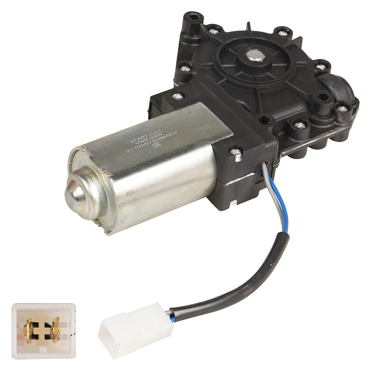 Моторедуктор стеклоподъемника для автомобилей Лада 2109/2110-2112/2113-2115 (правый) (тип КЗАЭ)