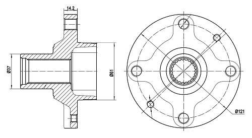 Ступица передняя для автомобиля Лада Vesta (14-)