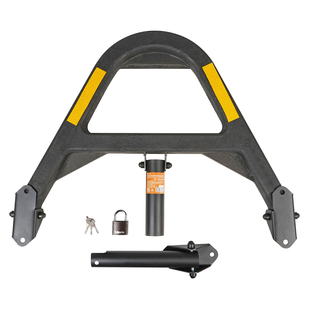 Барьер парковочный композитный с замком, треугольный (665*485*300мм), черный