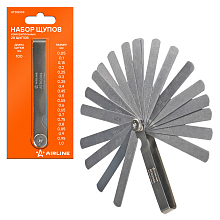 Щуп измерительный, набор 20пр. (0,05-1мм, L-100мм, стальной корпус), блистер