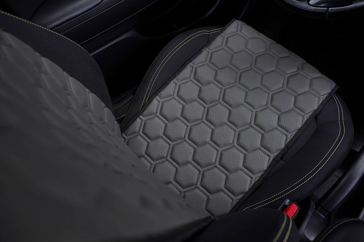 Накидки "Алькантара", передние (2 шт.), экокожа с перфорацией, серые