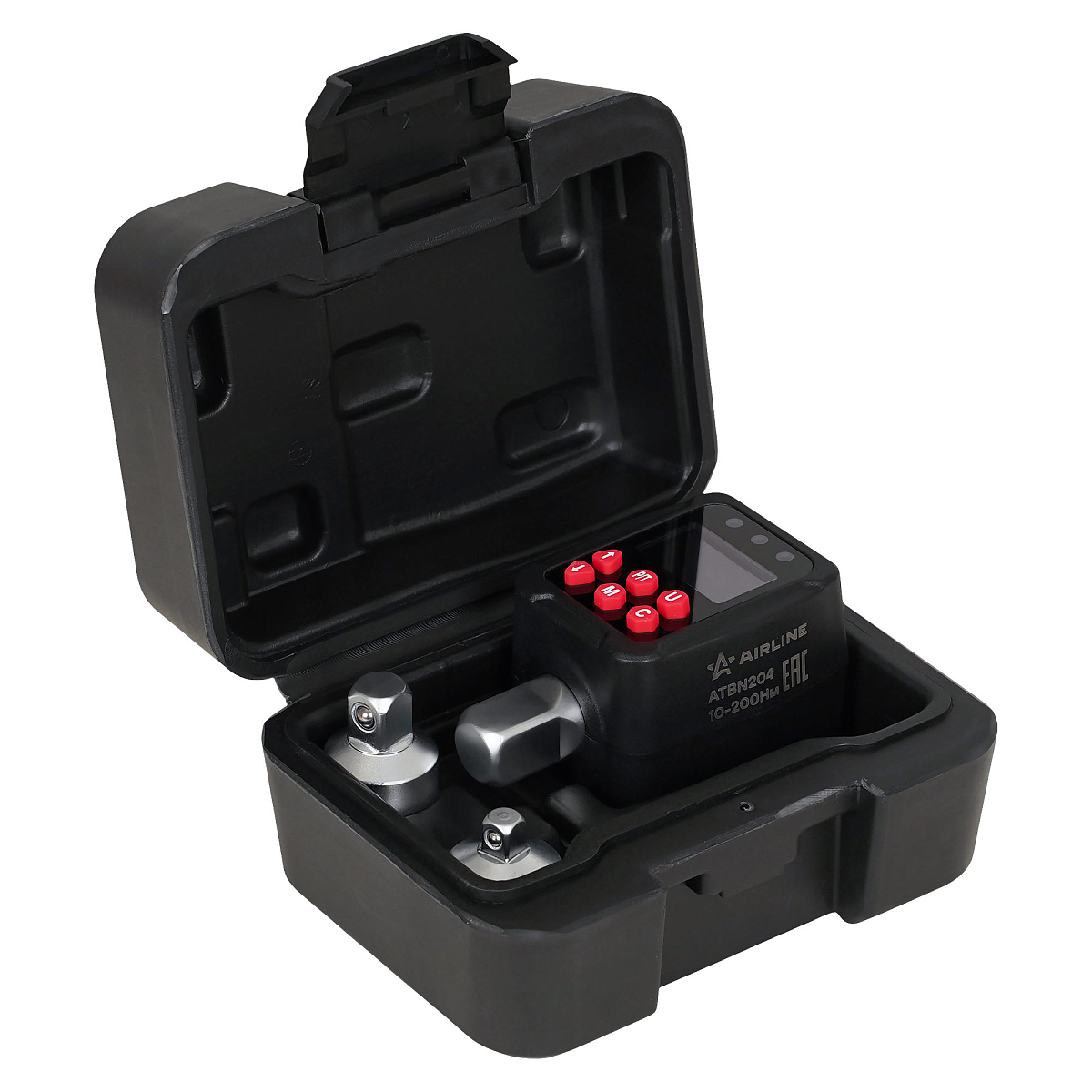 Адаптер динамометрический цифровой 1/2" 10-200Нм, с переходниками (1/4", 3/8"), кейс