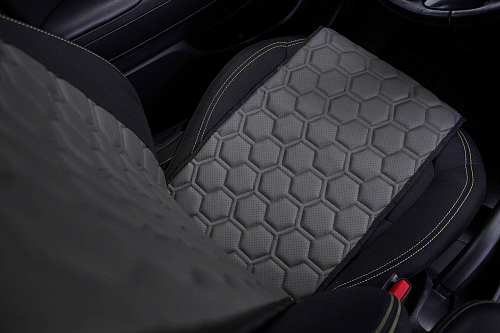 Накидки "Алькантара", передние (2 шт.), экокожа с перфорацией, серые