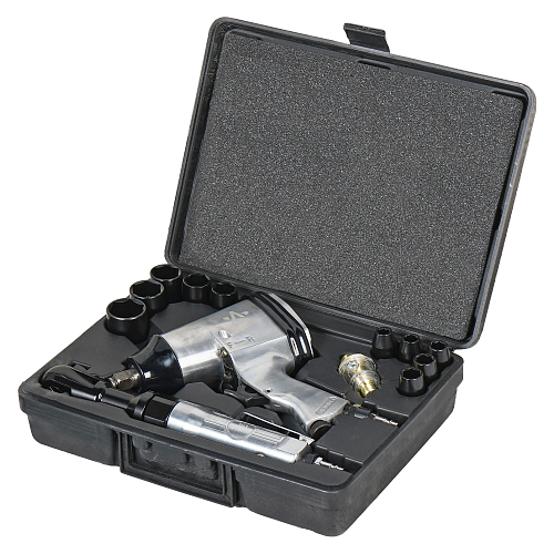 Гайковерт пневматический 1/2"DR 330Нм, трещотка 1/2"DR 61Нм, набор с головками 17 пр. кейс