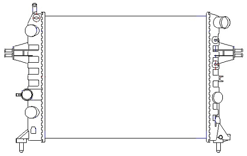 Радиатор охлаждения для автомобилей Astra G (98-)/Zafira A (99-) 1.4i/1.6i/1.8i MT