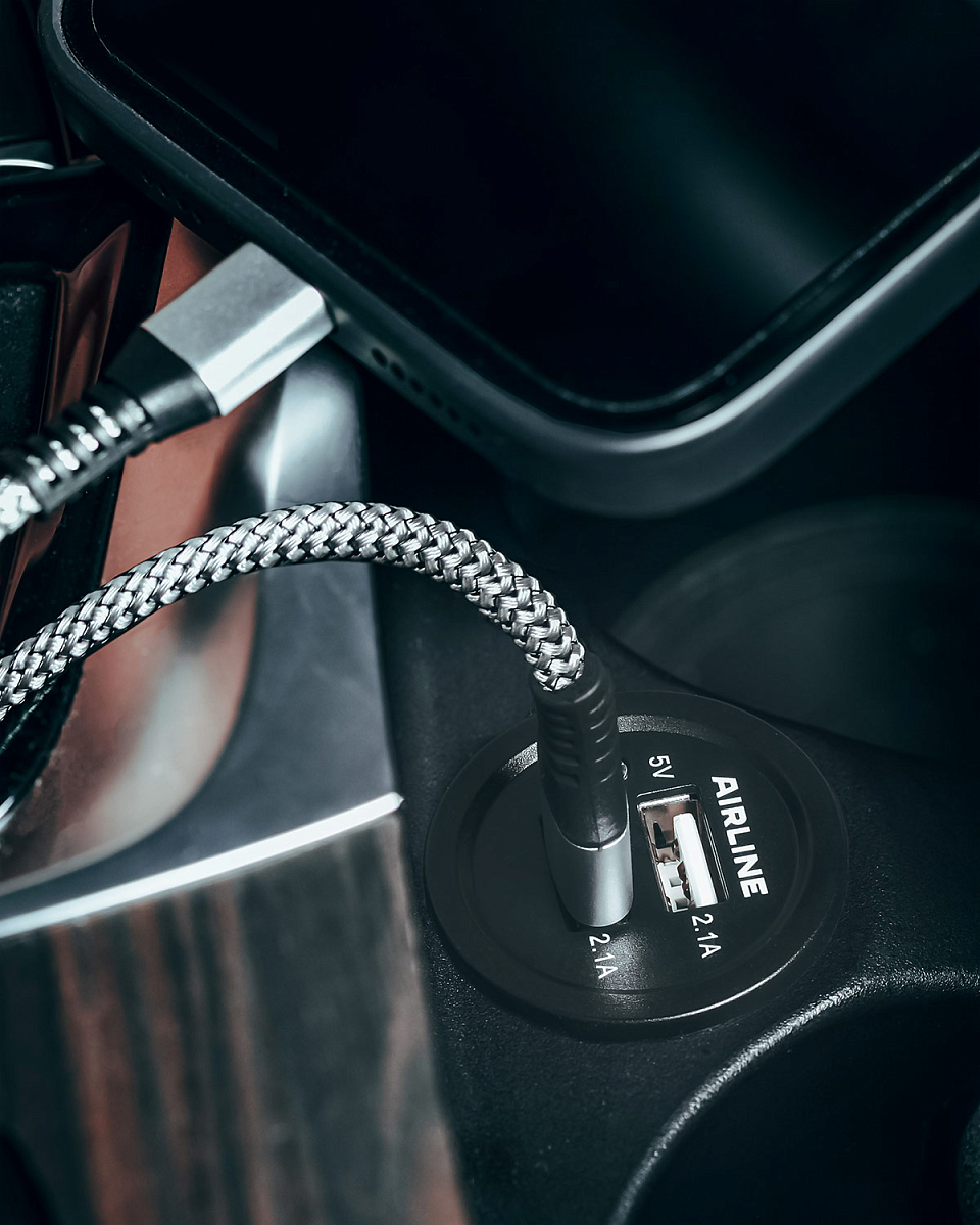 Розетка USB встраиваемая c 2 портами (5В, 2.1А + 2.1А)