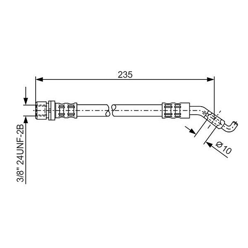 Шланг тормозной для автомобилей Toyota Corolla (01-) задний L=235мм
