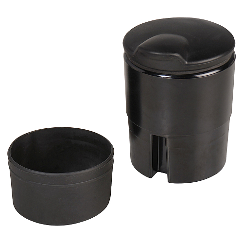 Пепельница "Элит" прорезиненная с крышкой, цвет черный