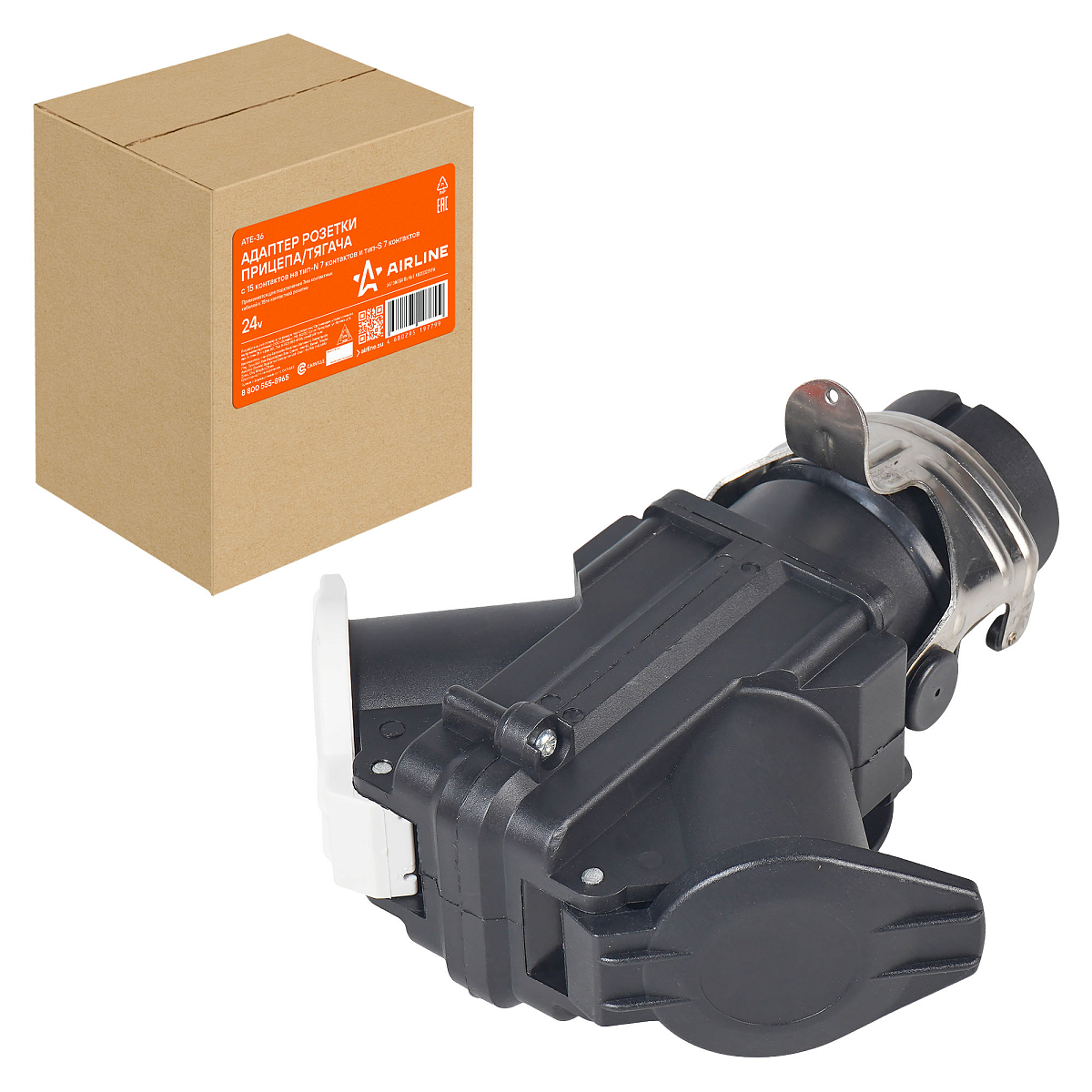 Адаптер розетки прицепа/тягача 24В с 15 конт. на тип-N 7 конт. и тип-S 7 конт.