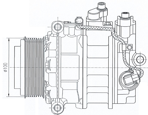 Компрессор кондиционера для автомобилей Mercedes-Benz ML (W164) (05-)/GL (X164) (06-) 8PK
