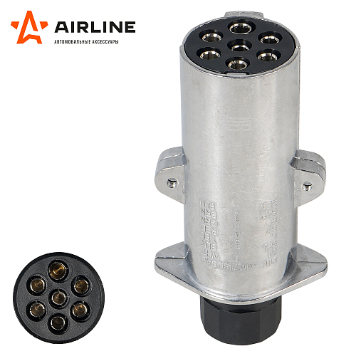 Вилка прицепа/тягача 24В тип-N 7 контактов металл (гайка)