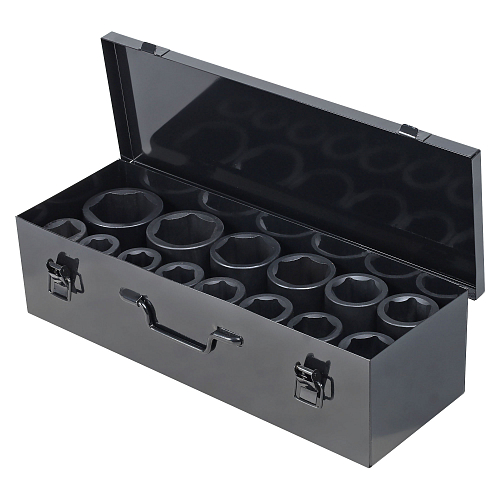 Набор головок ударных 1"DR L=90мм, 14пр. (22-60мм) металл.кейс МП-серия