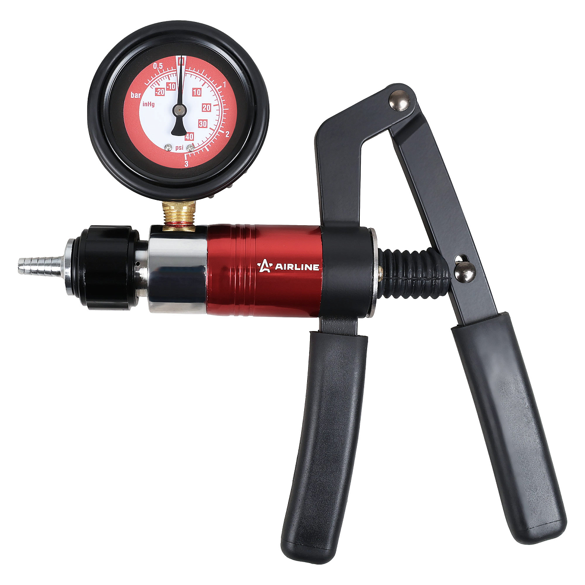 Насос вакуумный с манометром для прокачки тормозной системы, набор 20пр., кейс