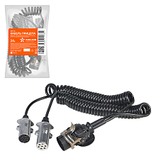 Кабель прицепа 24В адаптер с 15 конт. на тип-N 7 конт. и тип-S 7 конт. 4,5м (металл)