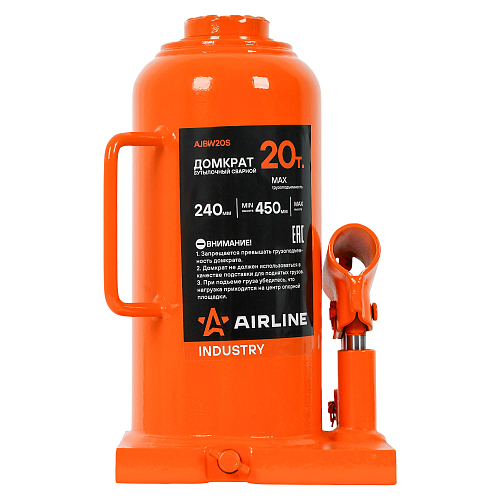 Домкрат бутылочный сварной 20т 240-450мм INDUSTRY