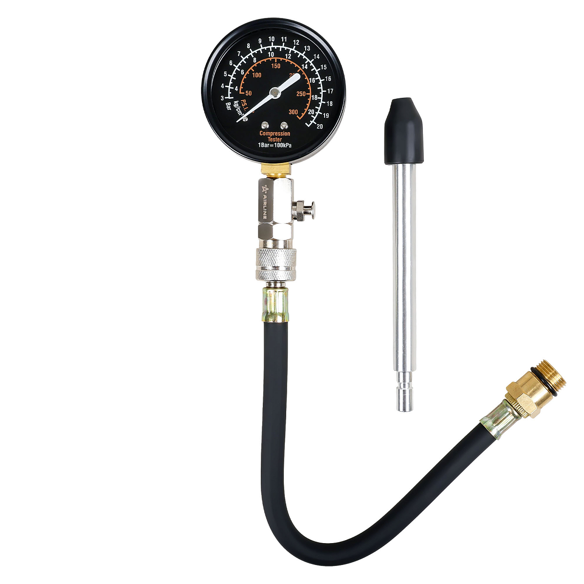 Компрессометр для бензиновых двигателей PRO, набор 3пр., кейс