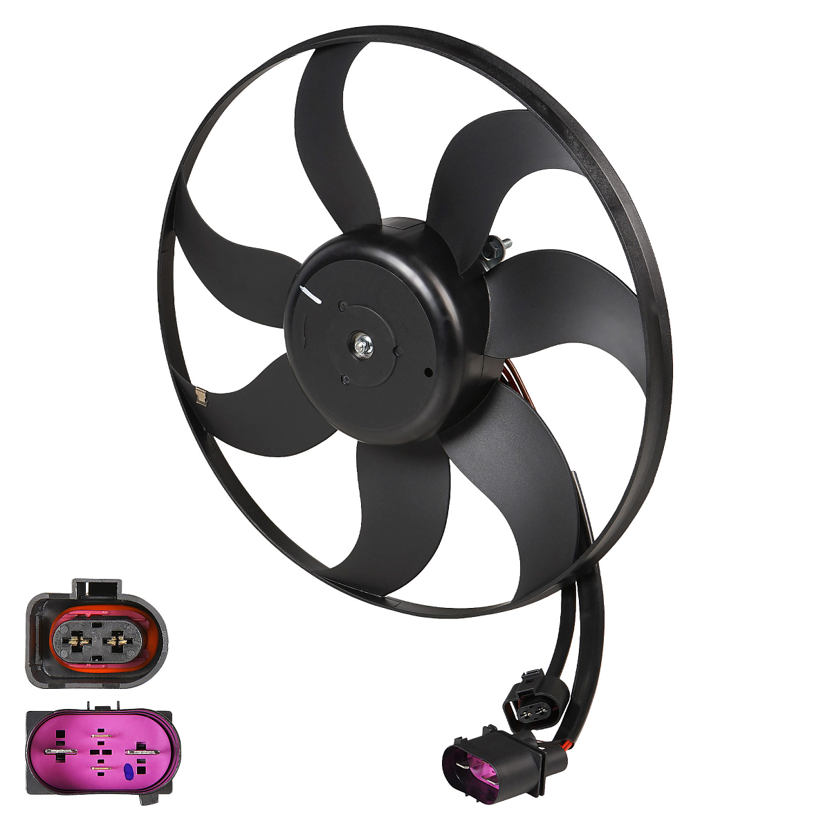 Электровентилятор охлаждения для автомобилей Skoda Octavia A5 (04-)/VW Golf V (03-) (без кожуха) (тип Brose; 300W)