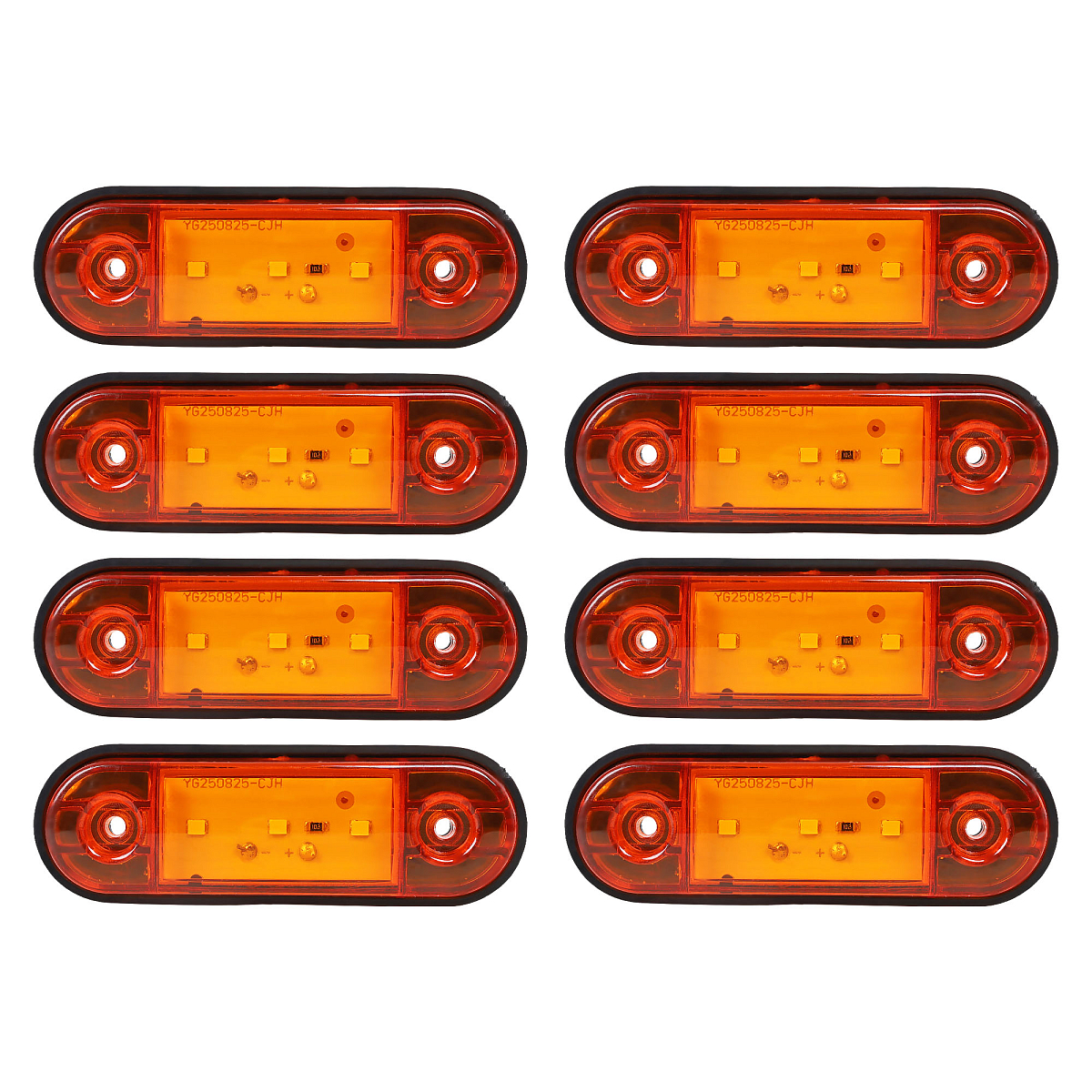 Огонь габаритный светодиодный, 12/24В, оранжевый, комплект 8 шт. МП-серия